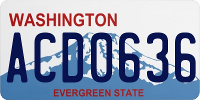 WA license plate ACD0636
