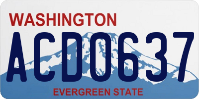 WA license plate ACD0637
