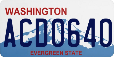 WA license plate ACD0640
