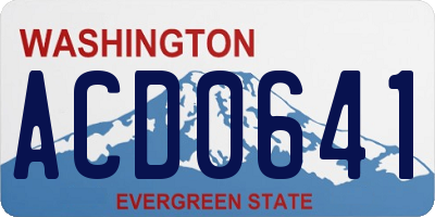 WA license plate ACD0641
