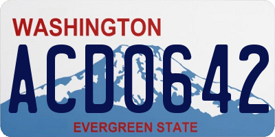 WA license plate ACD0642