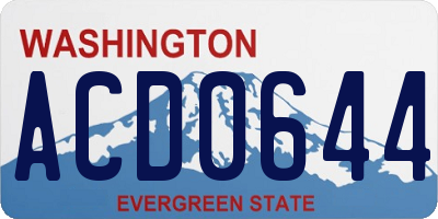 WA license plate ACD0644