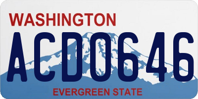 WA license plate ACD0646