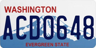 WA license plate ACD0648