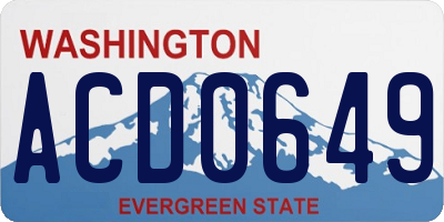 WA license plate ACD0649