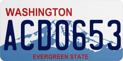 WA license plate ACD0653