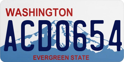 WA license plate ACD0654