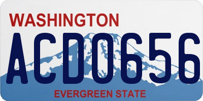 WA license plate ACD0656
