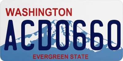 WA license plate ACD0660