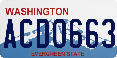 WA license plate ACD0663