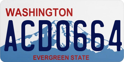 WA license plate ACD0664