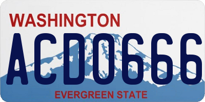 WA license plate ACD0666