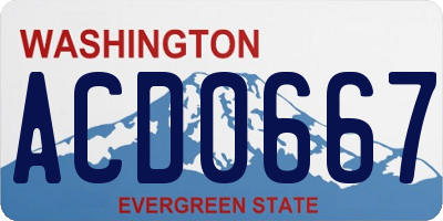 WA license plate ACD0667