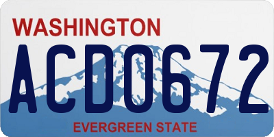 WA license plate ACD0672