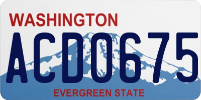 WA license plate ACD0675