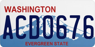 WA license plate ACD0676