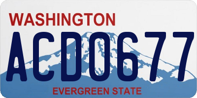 WA license plate ACD0677