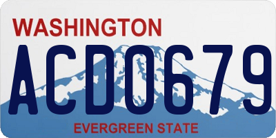 WA license plate ACD0679
