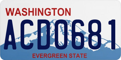 WA license plate ACD0681