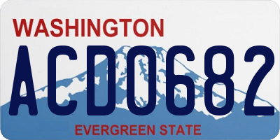 WA license plate ACD0682