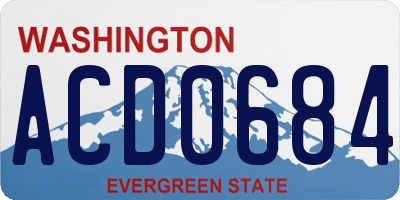WA license plate ACD0684