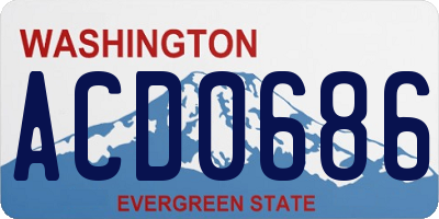 WA license plate ACD0686
