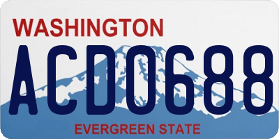 WA license plate ACD0688