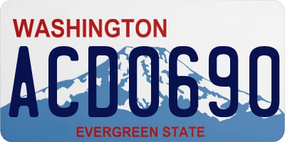 WA license plate ACD0690