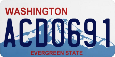 WA license plate ACD0691