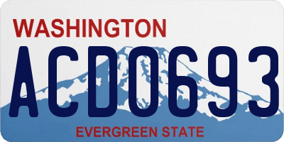 WA license plate ACD0693