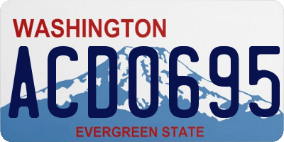 WA license plate ACD0695