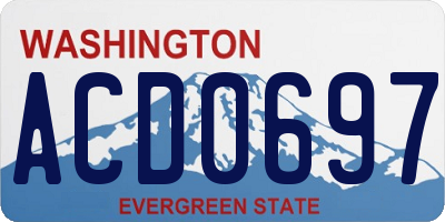 WA license plate ACD0697