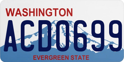 WA license plate ACD0699