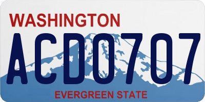 WA license plate ACD0707