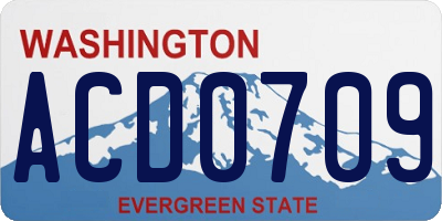 WA license plate ACD0709