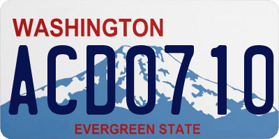 WA license plate ACD0710