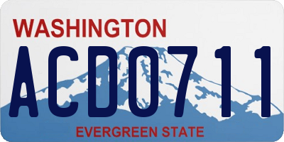 WA license plate ACD0711