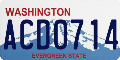 WA license plate ACD0714