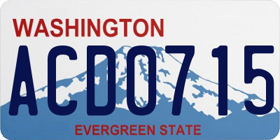 WA license plate ACD0715