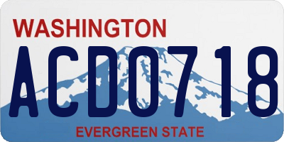 WA license plate ACD0718