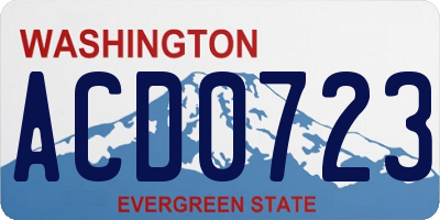 WA license plate ACD0723