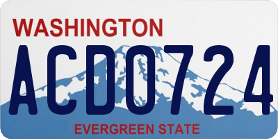 WA license plate ACD0724