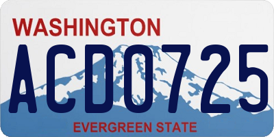 WA license plate ACD0725