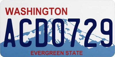 WA license plate ACD0729