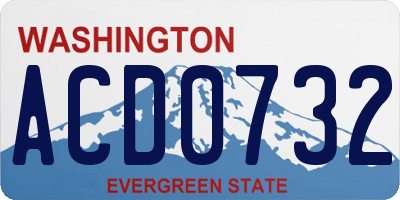 WA license plate ACD0732