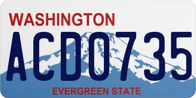 WA license plate ACD0735