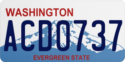 WA license plate ACD0737