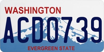 WA license plate ACD0739