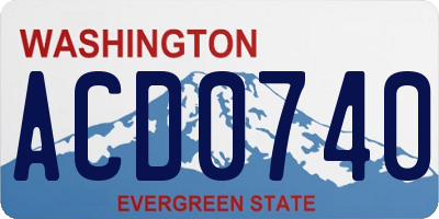 WA license plate ACD0740