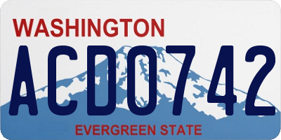 WA license plate ACD0742